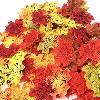 CODE FLORIST 200 Pcs Fall Artificial Maple Leaves for Thanksgiving,Weddings Decorations,Festival Events - Image 1