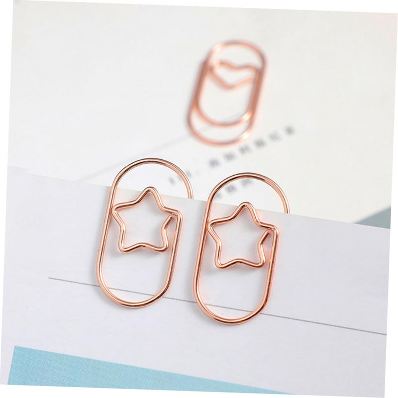 50 Pcs Star Shaped Paper Clips Gold Rose Gold For Organizing Documents Office Supplies - Image 5