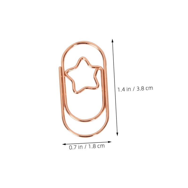 50 Pcs Star Shaped Paper Clips Gold Rose Gold For Organizing Documents Office Supplies - Image 3