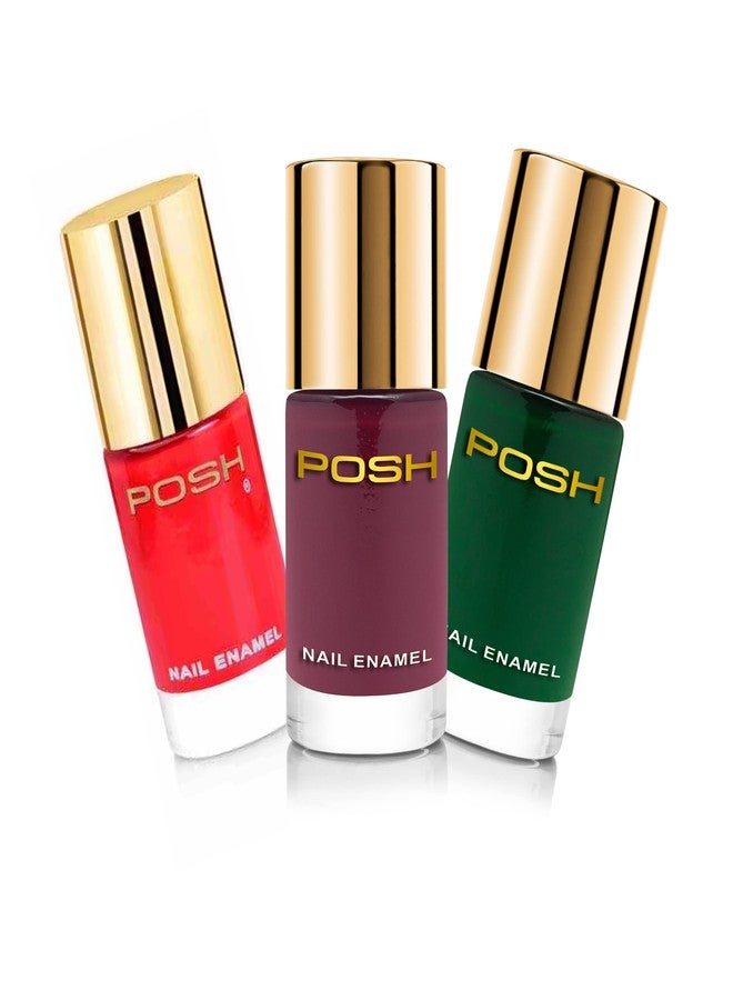 POSH HIGH GLOSS, QUICK DRY, TOXIN FREE NAILPOLISH COMBO OF 3 - Image 1