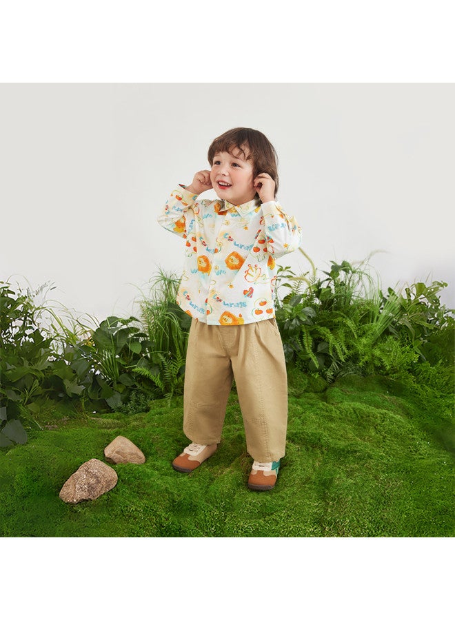 Boys' Shirt Set Children's Small Lapel Long-sleeve Shirt Autumn Floral Shirt Casual Two-piece Set - Image 2