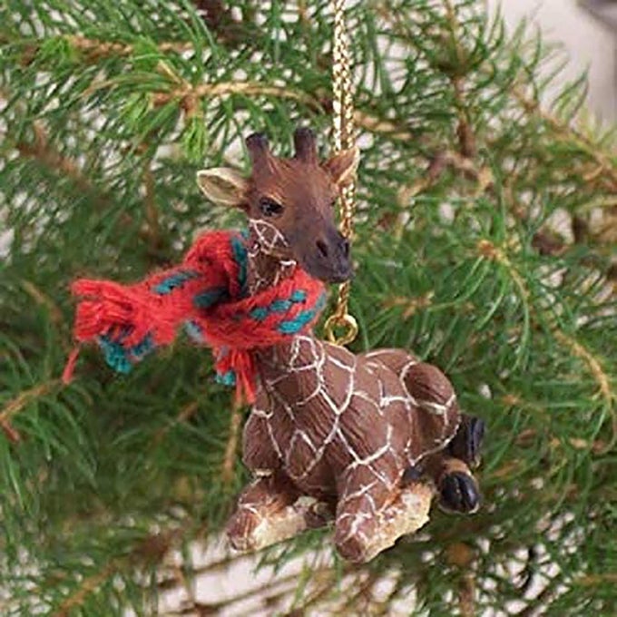 GIRAFFE TINY MINIATURE ONE CHRISTMAS ORNAMENT BROWN 15 2 TALL