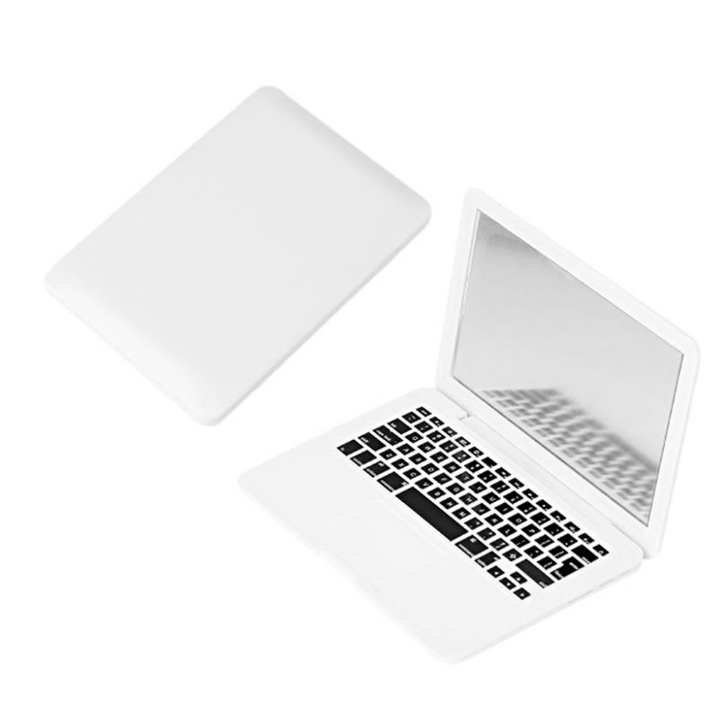 Portable Mini Mirror: White Fine-Material Compact Mirror - Novel Notebook Style Mirror for Girls On-the-Go & Daily Use - Image 1