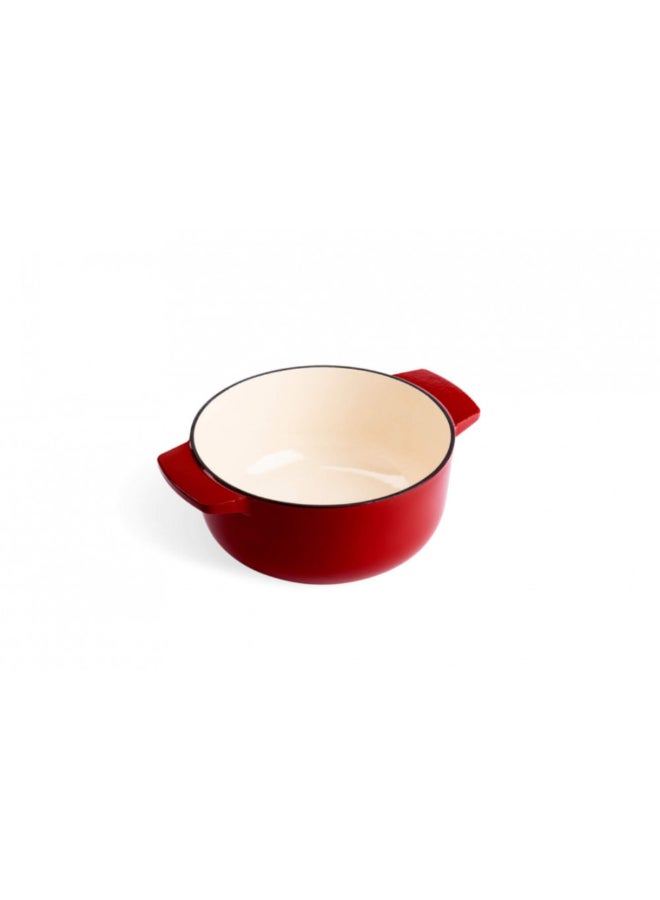 KitchenAid Cast Iron Round Casserole with Lid Empire Red 22cm CC006057-001 - Image 3