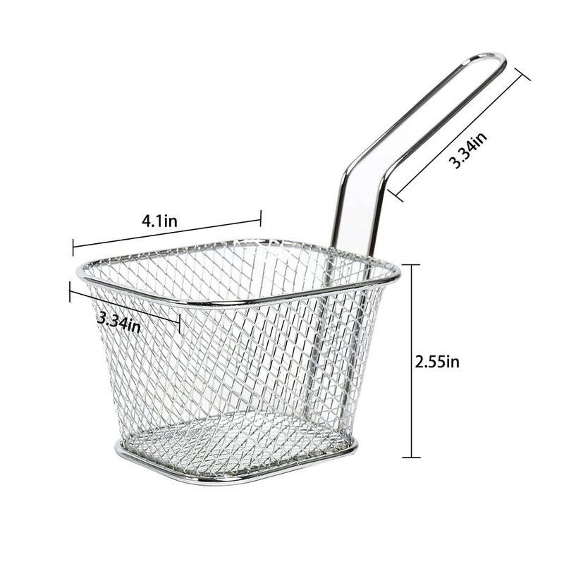 GothicBride Mini Chip Baskets French Fries Basket, Mini Square French Fry Basket Serving Food Strainer Presentation for Chips, Fries, Shrimps, Wedges (6PCS) - Image 2