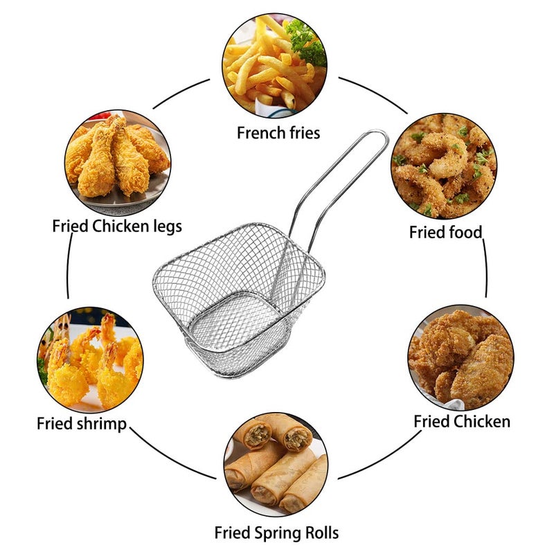 GothicBride Mini Chip Baskets French Fries Basket, Mini Square French Fry Basket Serving Food Strainer Presentation for Chips, Fries, Shrimps, Wedges (6PCS) - Image 5