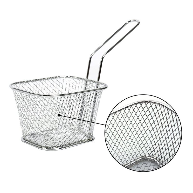 GothicBride Mini Chip Baskets French Fries Basket, Mini Square French Fry Basket Serving Food Strainer Presentation for Chips, Fries, Shrimps, Wedges (6PCS) - Image 3