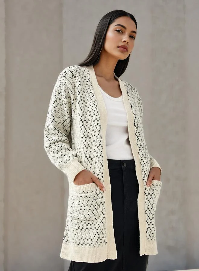 2Xtremz 2Xtremz Textured Longline Cardigan