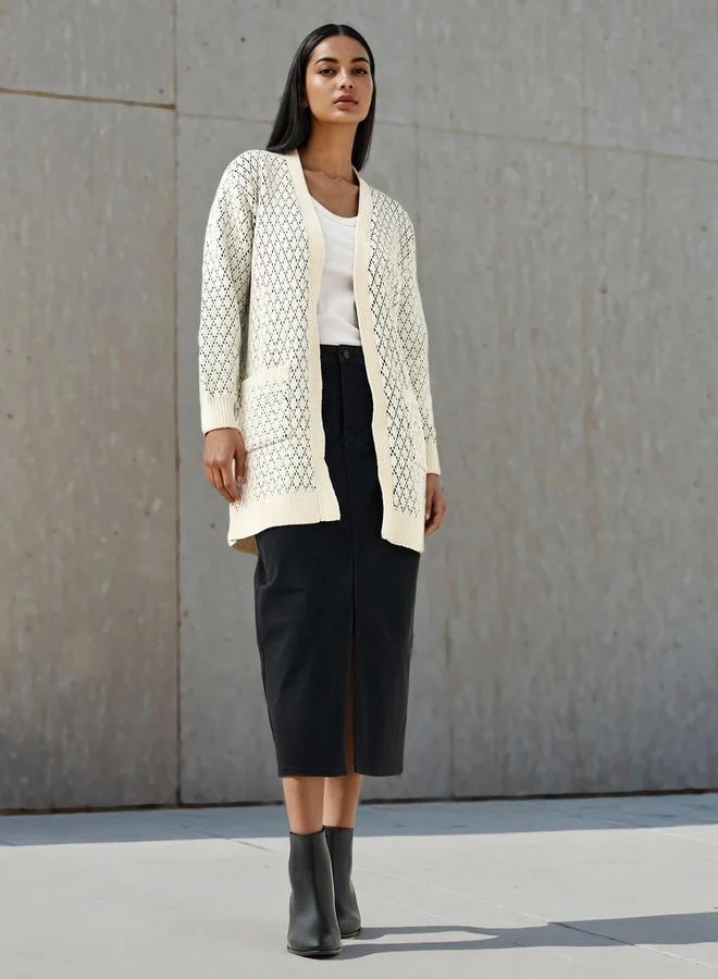 2Xtremz 2Xtremz Textured Longline Cardigan