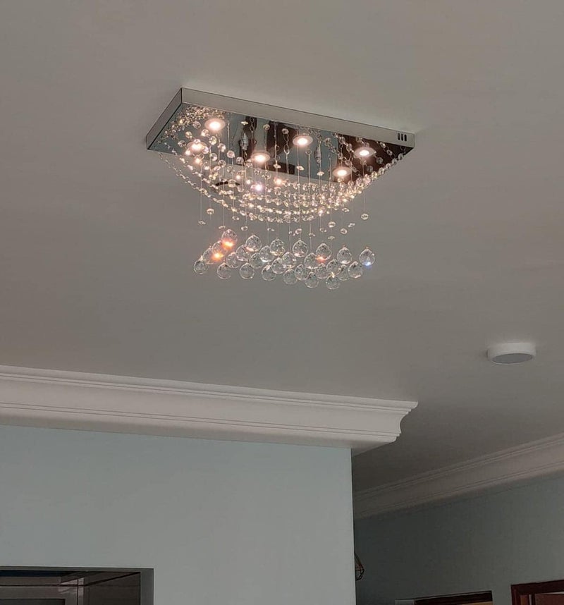 Crystomist CM 6 Light Crystal Chandelier for Living Room Ceiling Light A1 (W 8''XL 20''XH 10'', Warm White) a2 - Image 4