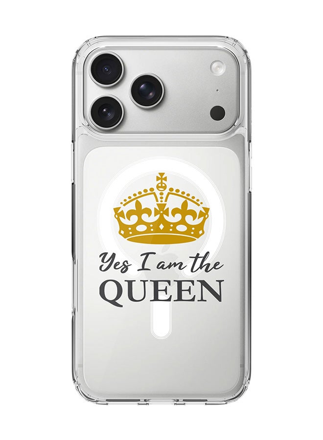 Stylizedd Classic Clear MagSafe Case for iPhone 17 Pro Max , Hybrid Soft Case Flexible Edges Anti Drop TPU PC Gel Thin Transparent Cover [ Designed for iPhone 17 Pro Max ] - Yes I'm the Queen