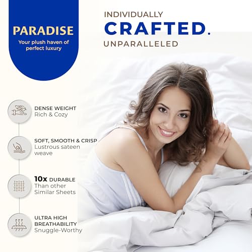 Thread Spread 100% Egyptian Cotton King Size Pillow Cases Set of 2 - Luxury 1000 Series Paradise Collection Pillow Cases King Size (Ivory), Soft Cooling Hotel Egyptian Cotton Pillowcases - Image 2