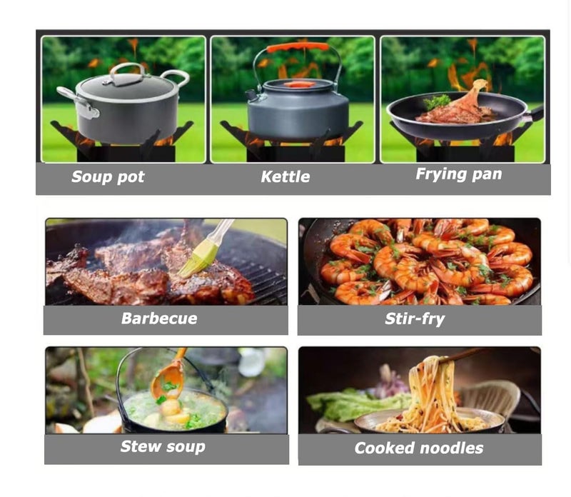 LANYANZI Rocket Stove, Wood Burning Portable Rocket Stove for Backpacking, Carbon Steel, Burn Wood, Twigs or Sticks for Outdoor Cooking, Backyard, Camp Cooking, Heating, Black - Image 3