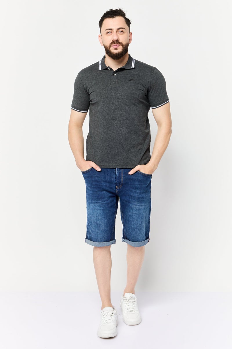 RBX Men Sportswear Fit Short Sleeves Outdoor Polo Shirt, Black - Image 2