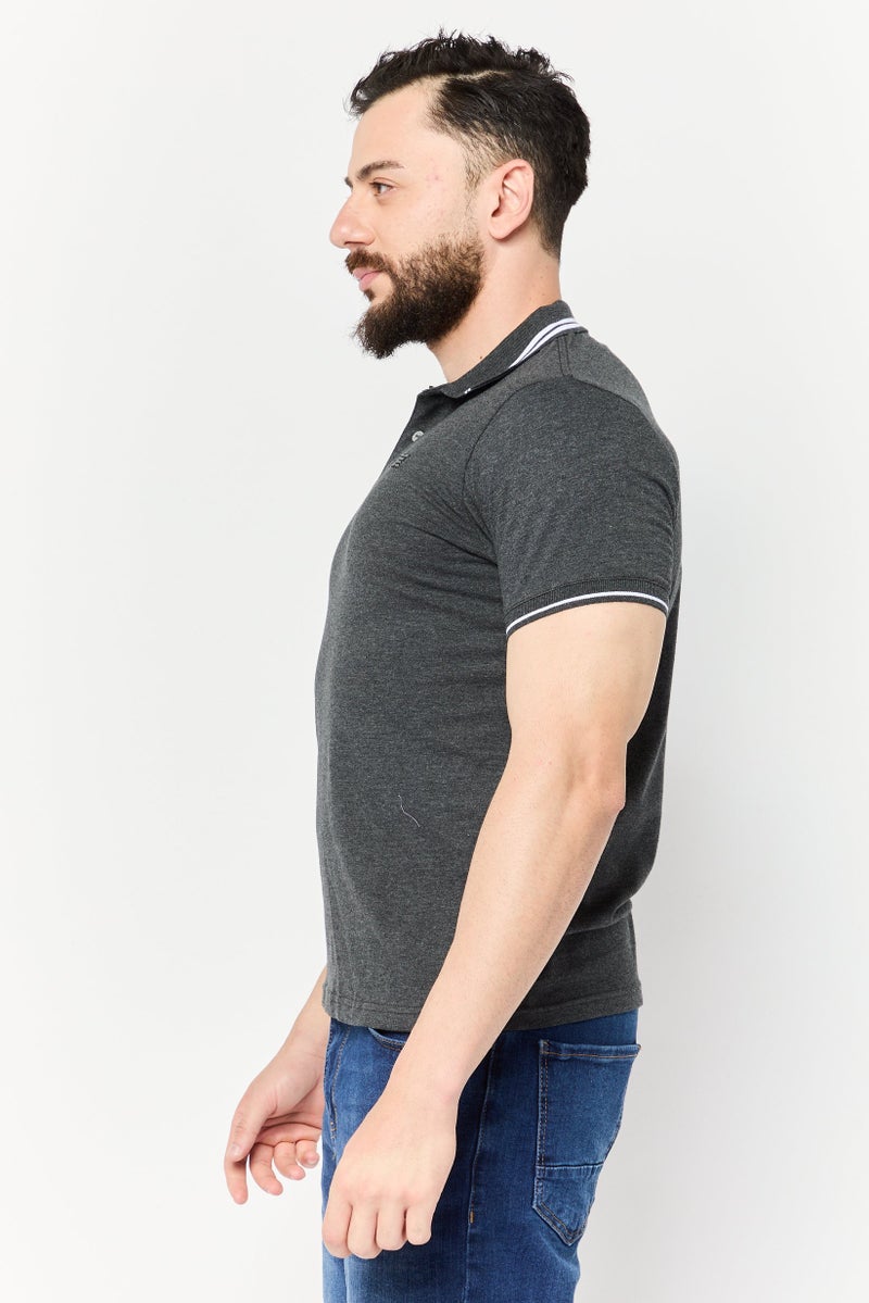 RBX Men Sportswear Fit Short Sleeves Outdoor Polo Shirt, Black - Image 3