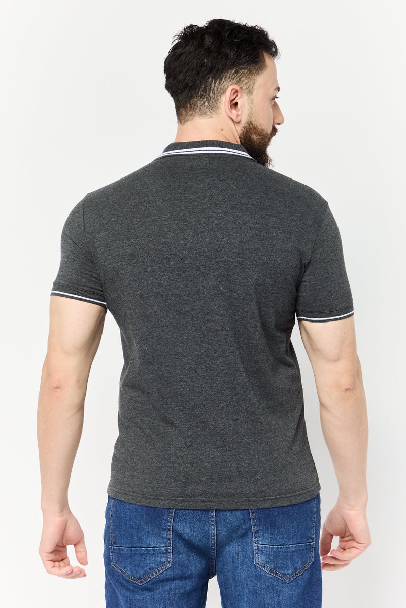 RBX Men Sportswear Fit Short Sleeves Outdoor Polo Shirt, Black - Image 4