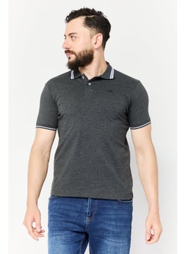 RBX Men Sportswear Fit Short Sleeves Outdoor Polo Shirt, Black  - Image 1