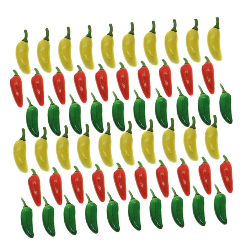 60Pcs Mini Simulation Peppers Fruits Toys Educational Parent Child Interaction Random Colors - Image 3