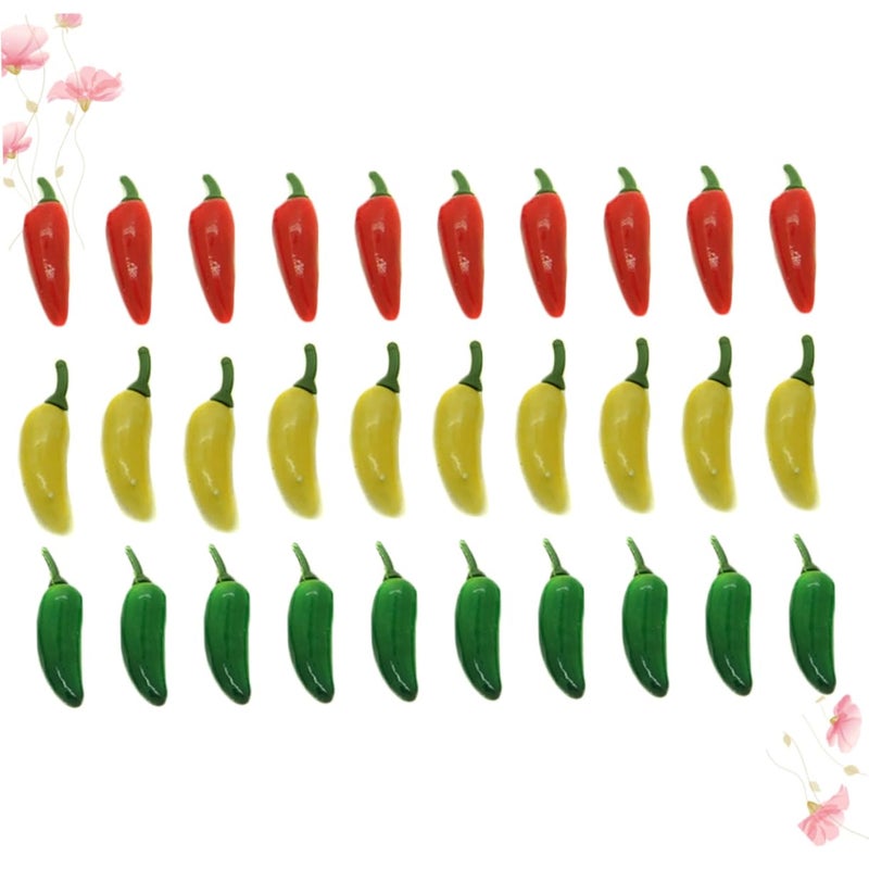60Pcs Mini Simulation Peppers Fruits Toys Educational Parent Child Interaction Random Colors - Image 5