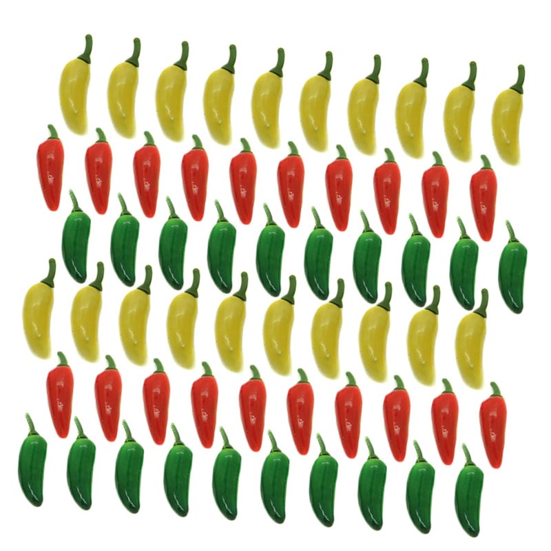 60Pcs Mini Simulation Peppers Fruits Toys Educational Parent Child Interaction Random Colors - Image 2