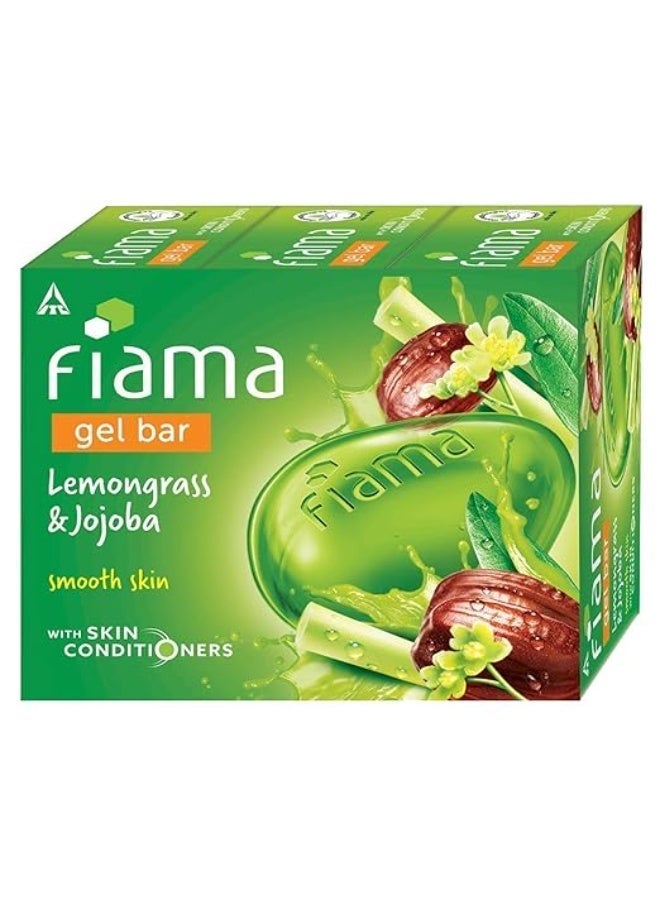 Fiama Gel Bar Blackcurrant and Bearberry for radiant glowing skin 125 g soap (Pack of 3) & Fiama Gel Bar, Lemongrass And Jojoba for Smooth Skin 125g (Pack Of 3 - Image 3