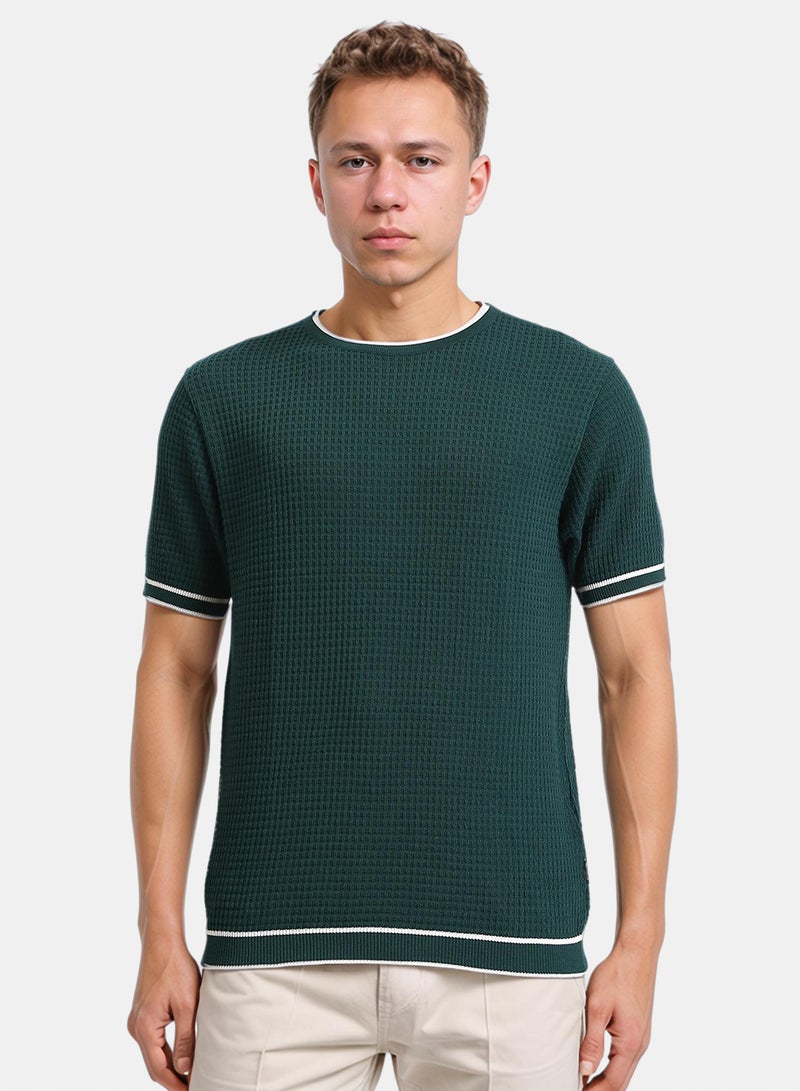 Ravin Men's Tipped Waffle-Knit T-Shirt - Image 1