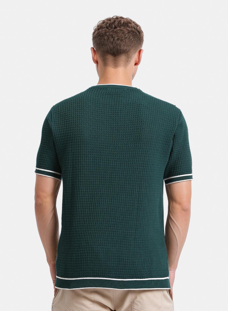 Ravin Men's Tipped Waffle-Knit T-Shirt - Image 2