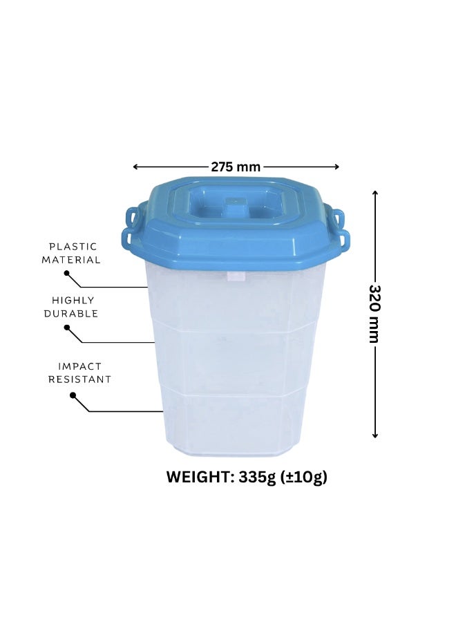 SNH Osaka Plastic Storage Drum | Multipurpose Container with Secure Locking Lid & Side Handles | Transparent Airtight Food Grade Bin for Kitchen, Home & Office Organization | Ample Capacity Storage Box with Cover - Image 1