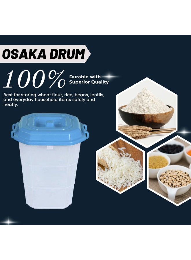SNH Osaka Plastic Storage Drum | Multipurpose Container with Secure Locking Lid & Side Handles | Transparent Airtight Food Grade Bin for Kitchen, Home & Office Organization | Ample Capacity Storage Box with Cover - Image 4
