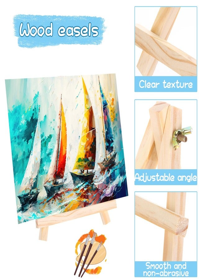 Marspark 30 Pack 9 Inch Wood Easels Bulk Small Easel Stand for Painting Canvases Mini Tabletop Display Stand Tripod, Tabletop, Portable Canvas Photo Picture Sign Holder - Image 3