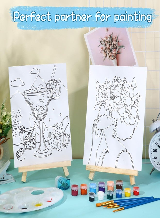 Marspark 30 Pack 9 Inch Wood Easels Bulk Small Easel Stand for Painting Canvases Mini Tabletop Display Stand Tripod, Tabletop, Portable Canvas Photo Picture Sign Holder - Image 4