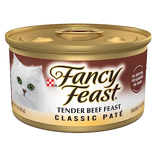Fancy Feast Purina Fancy Feast Tender Beef Feast Classic Grain Free Wet Cat Food Pate - (Pack of 24) 3 oz. Cans - Image 1
