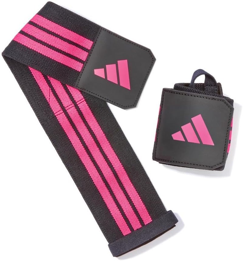 adidas Black/Pink Wrist Wraps - Image 2