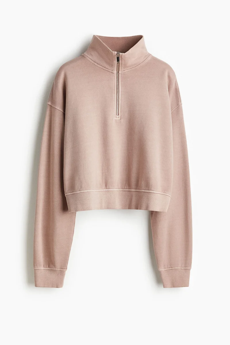 H&M Washed-look zip-top sweatshirt