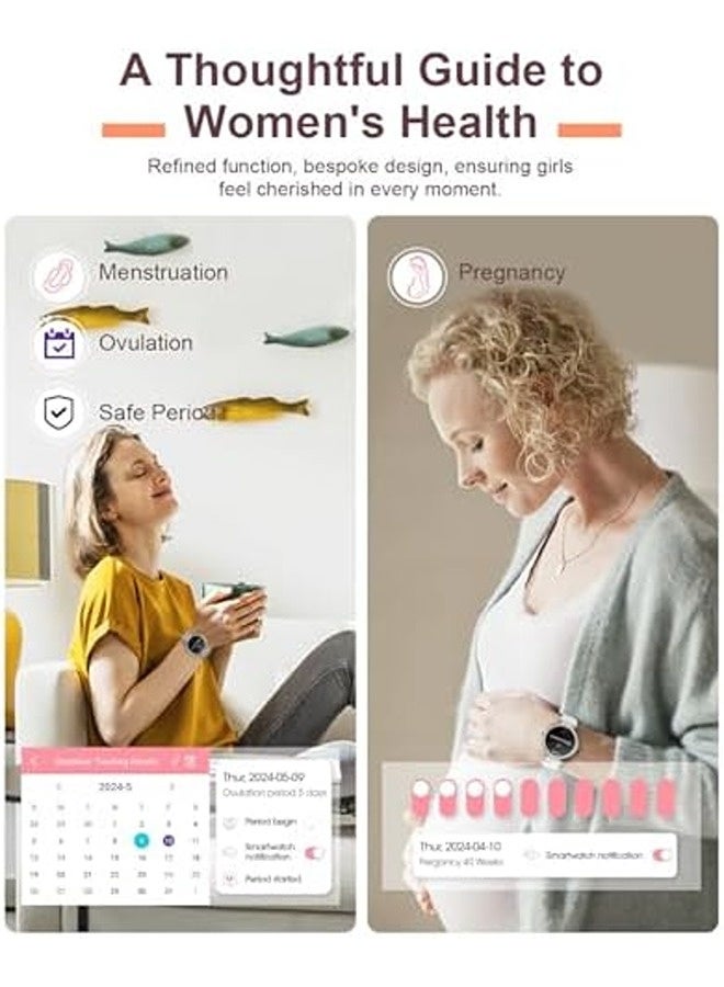 سكاي تاتش ساعة ذكية للنساء | متعقب لياقة بشاشة 1.27 بوصة مع مكالمات بلوتوث، أكثر من 100 وضع رياضي، مراقبة ضغط الدم، معدل ضربات القلب، النوم والخطوات، مقاومة للماء بمعيار IP67 - Image 3