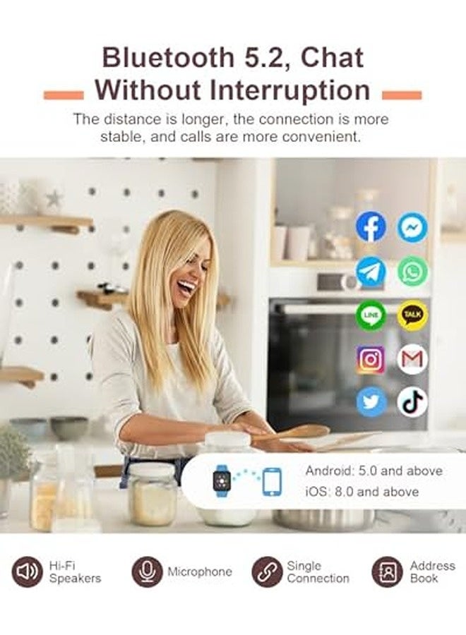 سكاي تاتش ساعة ذكية للنساء | متعقب لياقة بشاشة 1.27 بوصة مع مكالمات بلوتوث، أكثر من 100 وضع رياضي، مراقبة ضغط الدم، معدل ضربات القلب، النوم والخطوات، مقاومة للماء بمعيار IP67 - Image 4