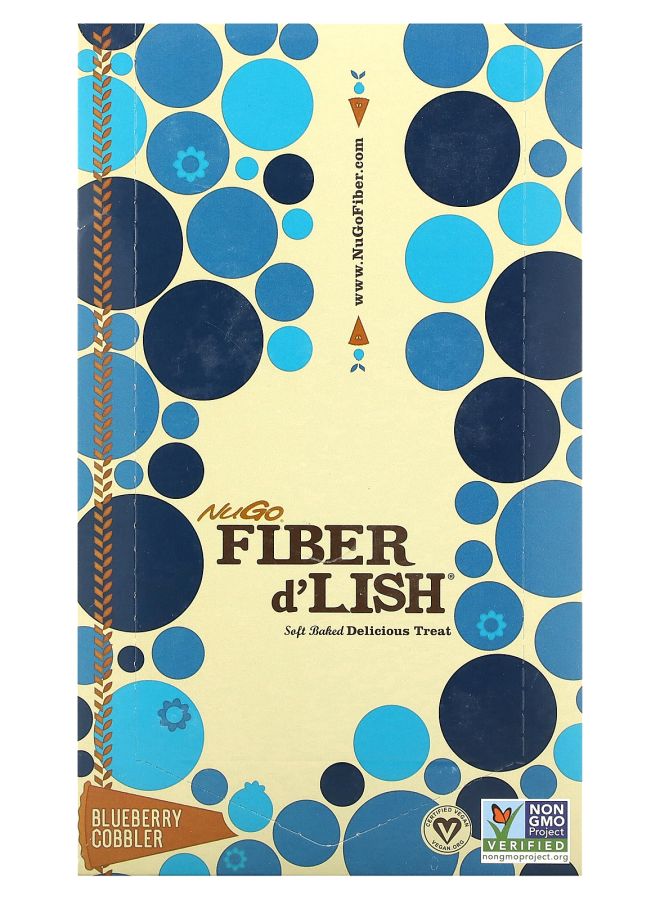 NuGo Fiber d'Lish Blueberry Cobbler 16 Bars 1.6 oz (45 g) Each