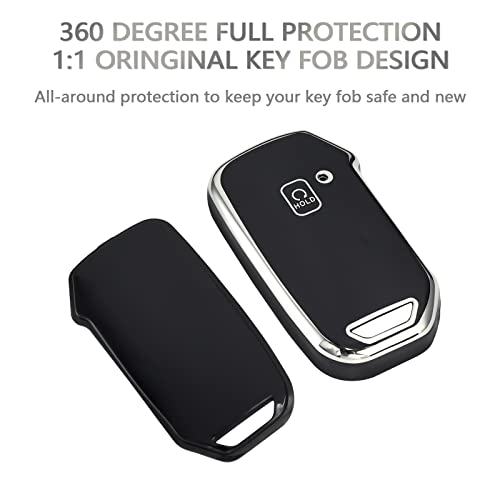 OFFCURVE غطاء مفتاح OFFCURVE لكيا - غطاء خاص لحافظة مفتاح كيا سيد سيراتو فورت نيرو سيلتوس سورينتو سول سبورتاج تيليورايد K5 - ملحقات مفتاح ذكي بدون مفتاح باللون الأسود - Image 3