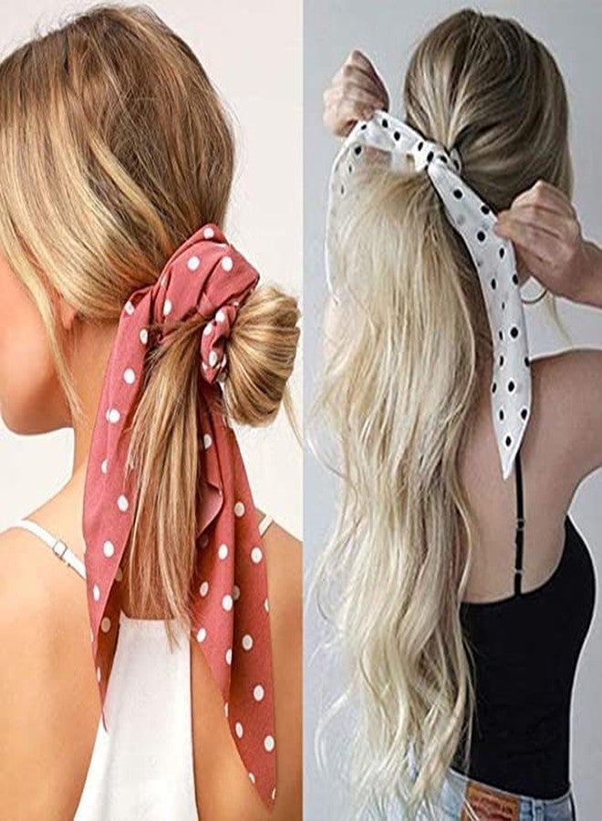 ROCK WORLD Women & Girls Chiffon Floral Hair Scarf Hair Scrunchies Hair Scarves Ribbon Scrunchie & Ponytail Scarf Scrunchies_(12 Pcs) - Image 3