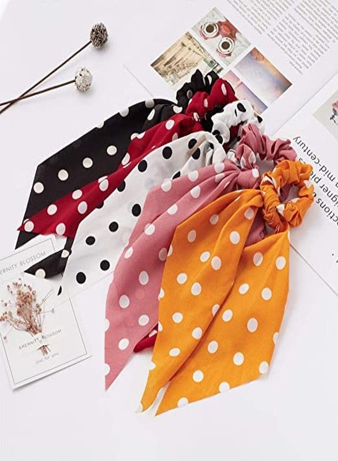 ROCK WORLD Women & Girls Chiffon Floral Hair Scarf Hair Scrunchies Hair Scarves Ribbon Scrunchie & Ponytail Scarf Scrunchies_(12 Pcs) - Image 4
