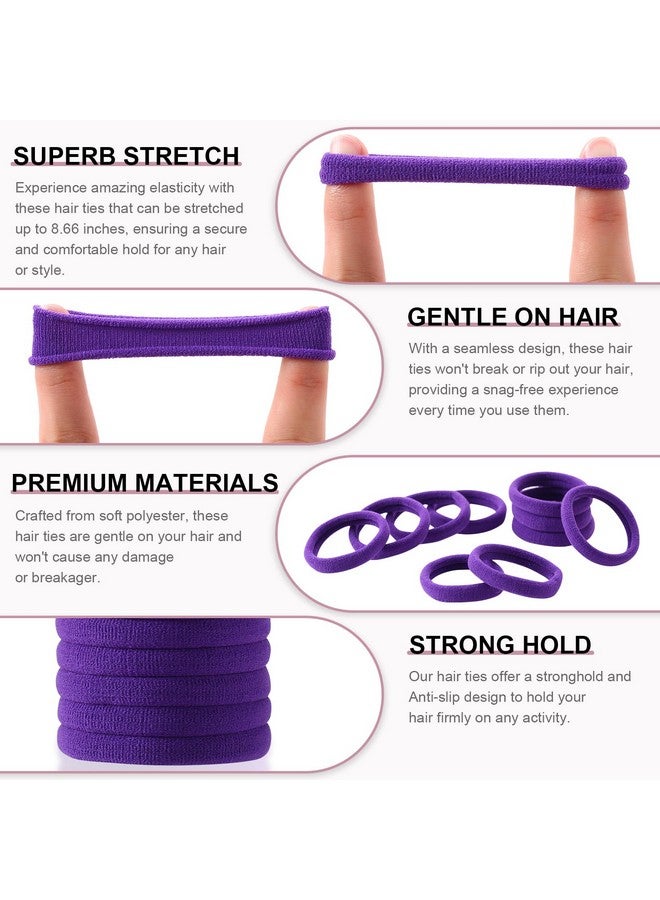 LuSeren 120 Pcs No Damage Hair Ties For Women Thick Hair,Large Soft Seamless Nylon Cloth Hair Ties Ponytail Hair Holders Hair Elastics Hair Band For Women Hair Accessories Neutrals 4 - Image 1