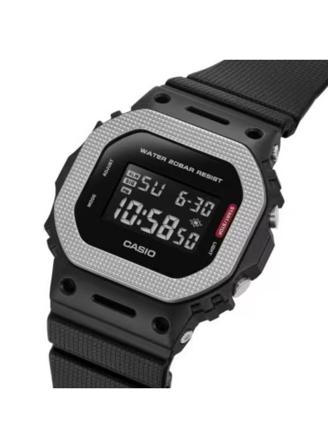 G-SHOCK G-STEEL Digital Watch GM‑5600BM‑1PR, 49.6 mm Black Textured Bezel & Dial, Resin Case & Band, 200 m WR - Image 1