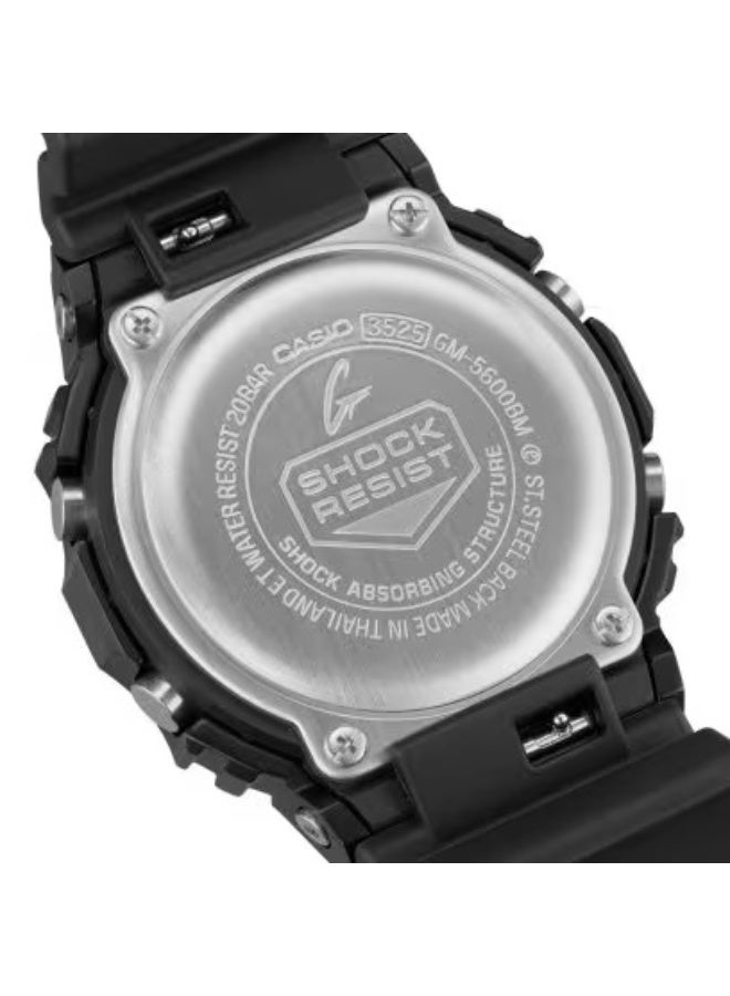 G-SHOCK G-STEEL Digital Watch GM‑5600BM‑1PR, 49.6 mm Black Textured Bezel & Dial, Resin Case & Band, 200 m WR - Image 5