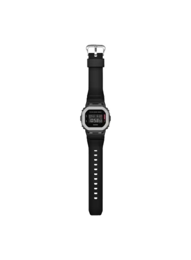 G-SHOCK G-STEEL Digital Watch GM‑5600BM‑1PR, 49.6 mm Black Textured Bezel & Dial, Resin Case & Band, 200 m WR - Image 4