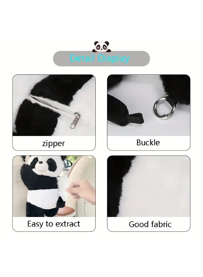 Generic Hanging Car Tissue Box Holder for Car Cute Panda Plush Animals Car Accessories,Cute Tissue Box Cover,Funny Toilet Paper Holder  - Image 4