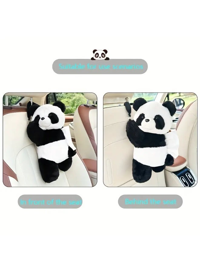 Generic Hanging Car Tissue Box Holder for Car Cute Panda Plush Animals Car Accessories,Cute Tissue Box Cover,Funny Toilet Paper Holder  - Image 2