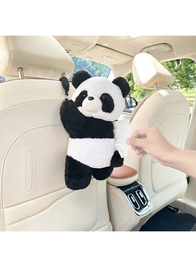 Generic Hanging Car Tissue Box Holder for Car Cute Panda Plush Animals Car Accessories,Cute Tissue Box Cover,Funny Toilet Paper Holder  - Image 1