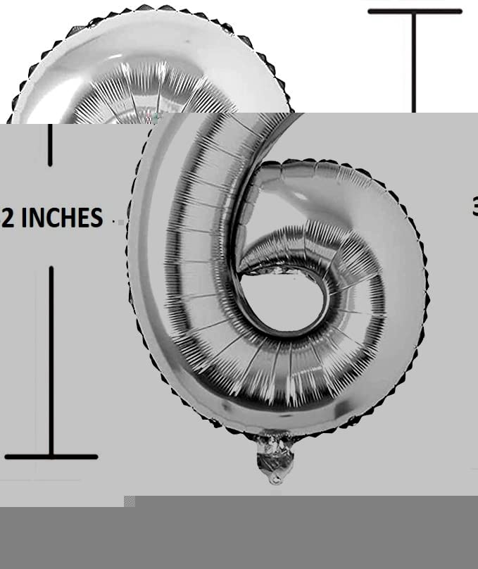 Flavouredlove 32inches three Foil Number Air or Helium Balloon Party Decoration Silver Pack of 1 | 3 Year No. Balloons Birthday/Anniversary (Silver 3) - Image 2