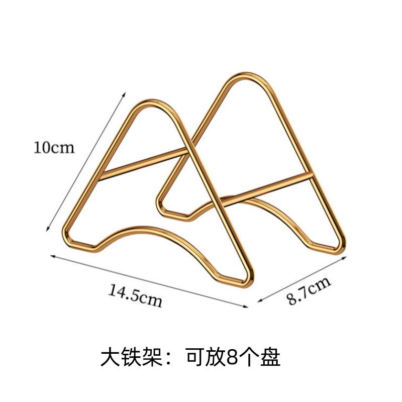 Household bone dish gilding edge dining table bone dish plastic PET snack plate fruit pastry plate garbage residue dish Separate large iron frame 