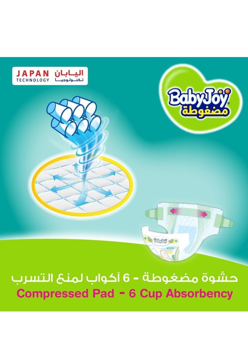 Baby Joy BabyJoy Compressed Diamond Pad Tape Style Diapers, 136 Pieces Jumbo Box, Size 2 Small, 3.5-7kg - 12Hrs Leakage Protection, Cottony Soft, Waist Stretch, Breathable  - Image 4